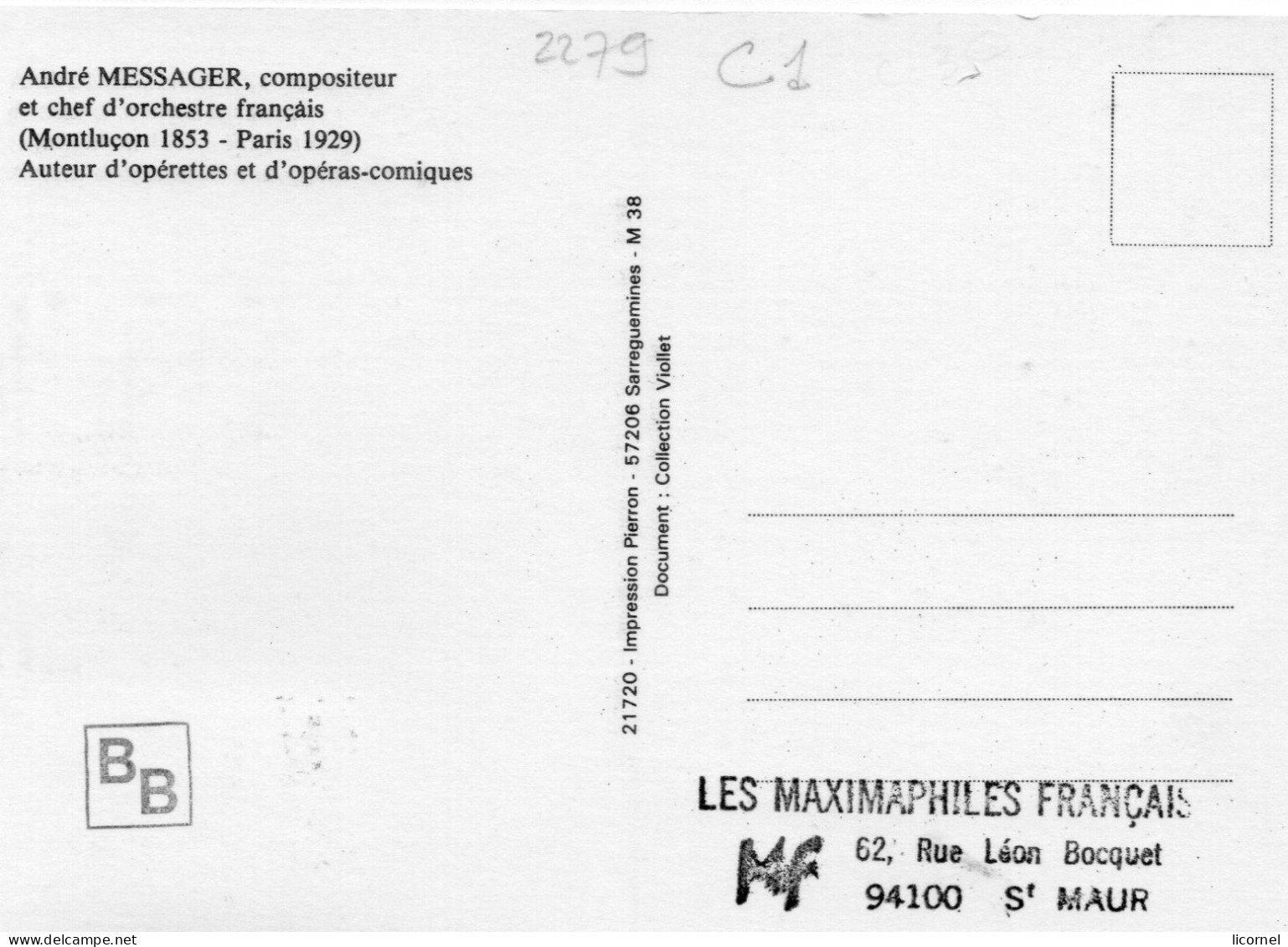 Cartes Maxi  1983 Premier Jour /ANDRE MESSAGER - 1980-1989