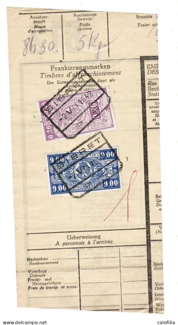 Fragment Bulletin D'expedition, Obliterations Centrale Nettes, SIBRET, RARE - Gebraucht