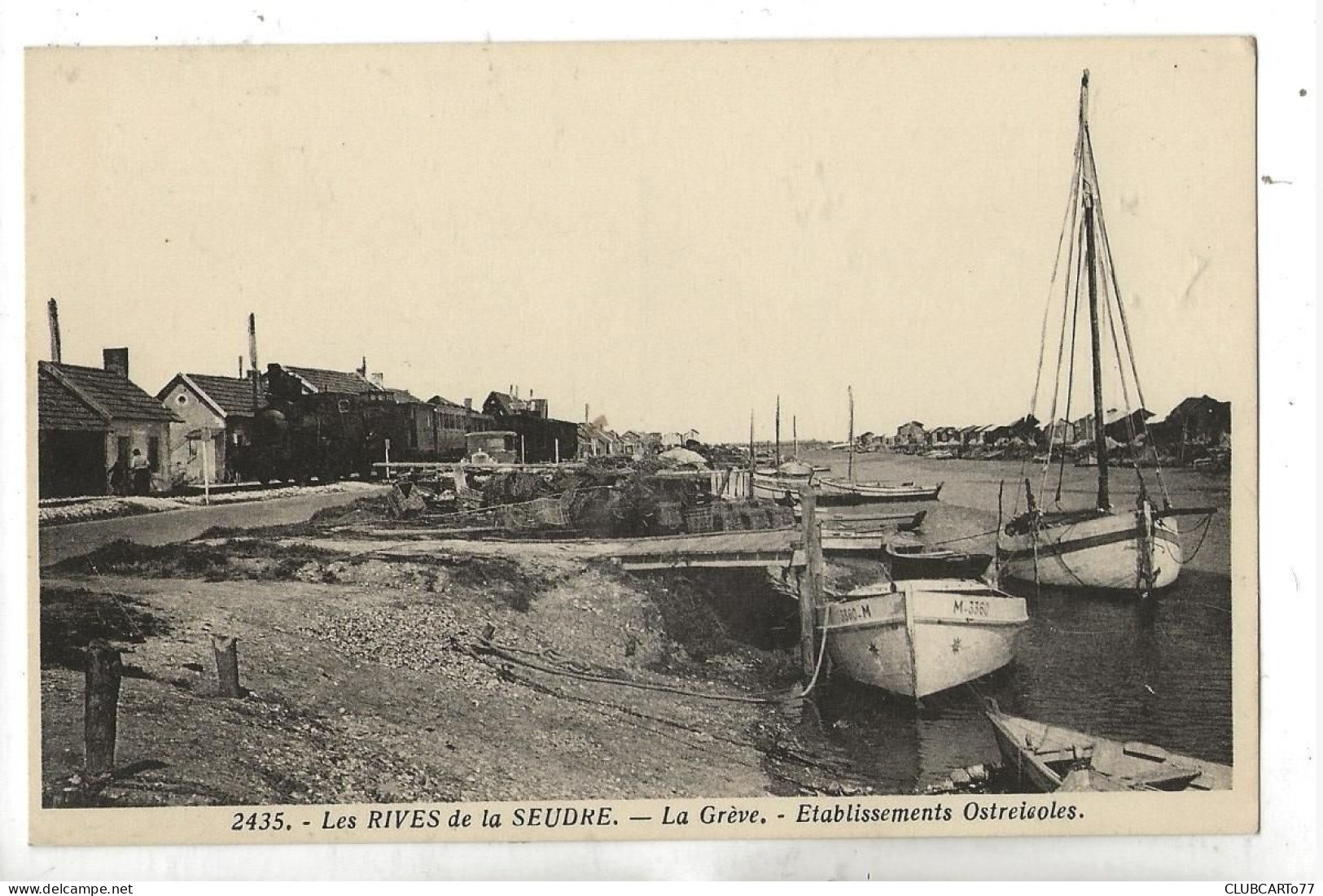 La Tremblade (17) : Le Train Devant Les établissements Ostréicoles Du Port De La Grève En 1930 PF. - La Tremblade