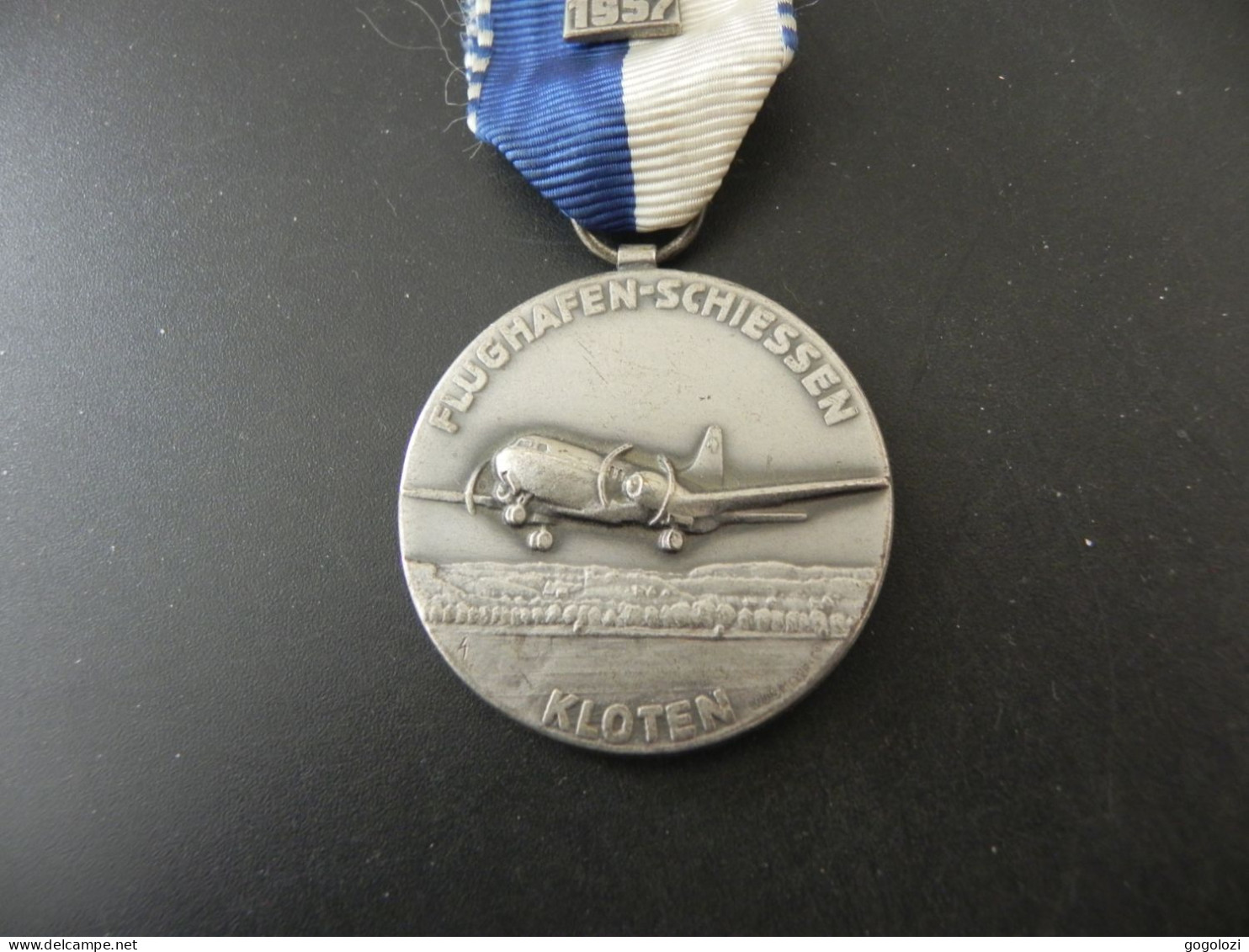 Shooting Medal - Medaille Schweiz Suisse Switzerland - Kranzauszeichnung Flughafen Schiessen Kloten 1957 - Autres & Non Classés