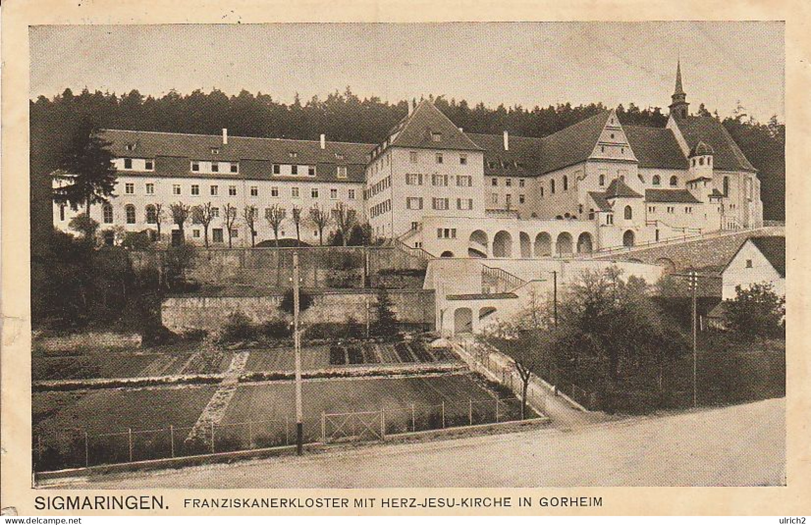 AK Sigmaringen - Franziskanerkloster Mit Herz-Jesu-Kirche In Gorheim - 1916 (69529) - Sigmaringen