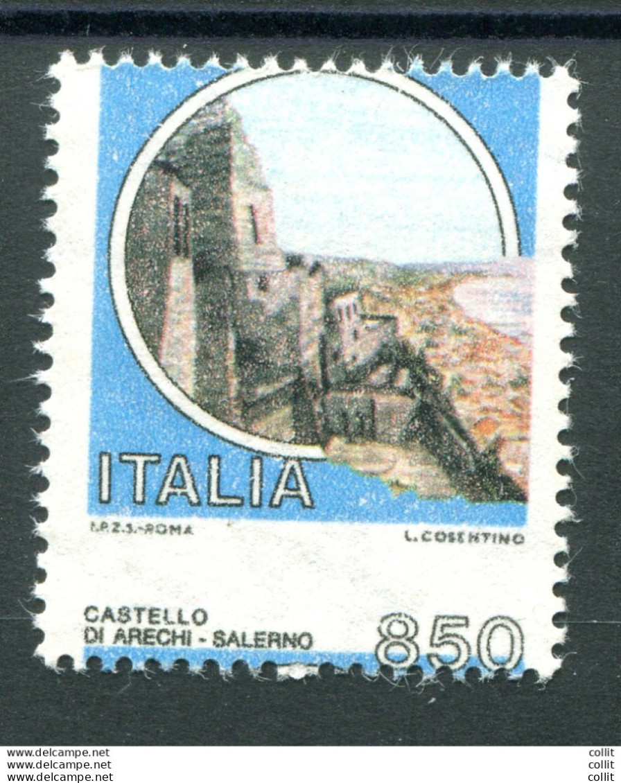 Castelli Lire 850 Varietà Dentellatura Spostata - Variétés Et Curiosités