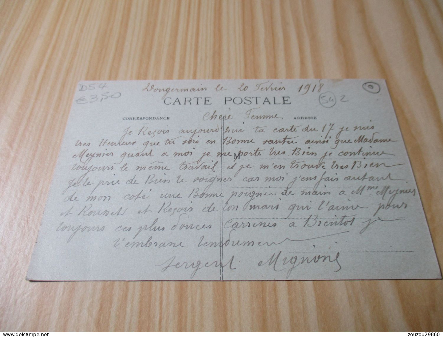 CPA Domgermain (54).Vue Générale - Carte Datée Du 20/02/1918. - Other & Unclassified