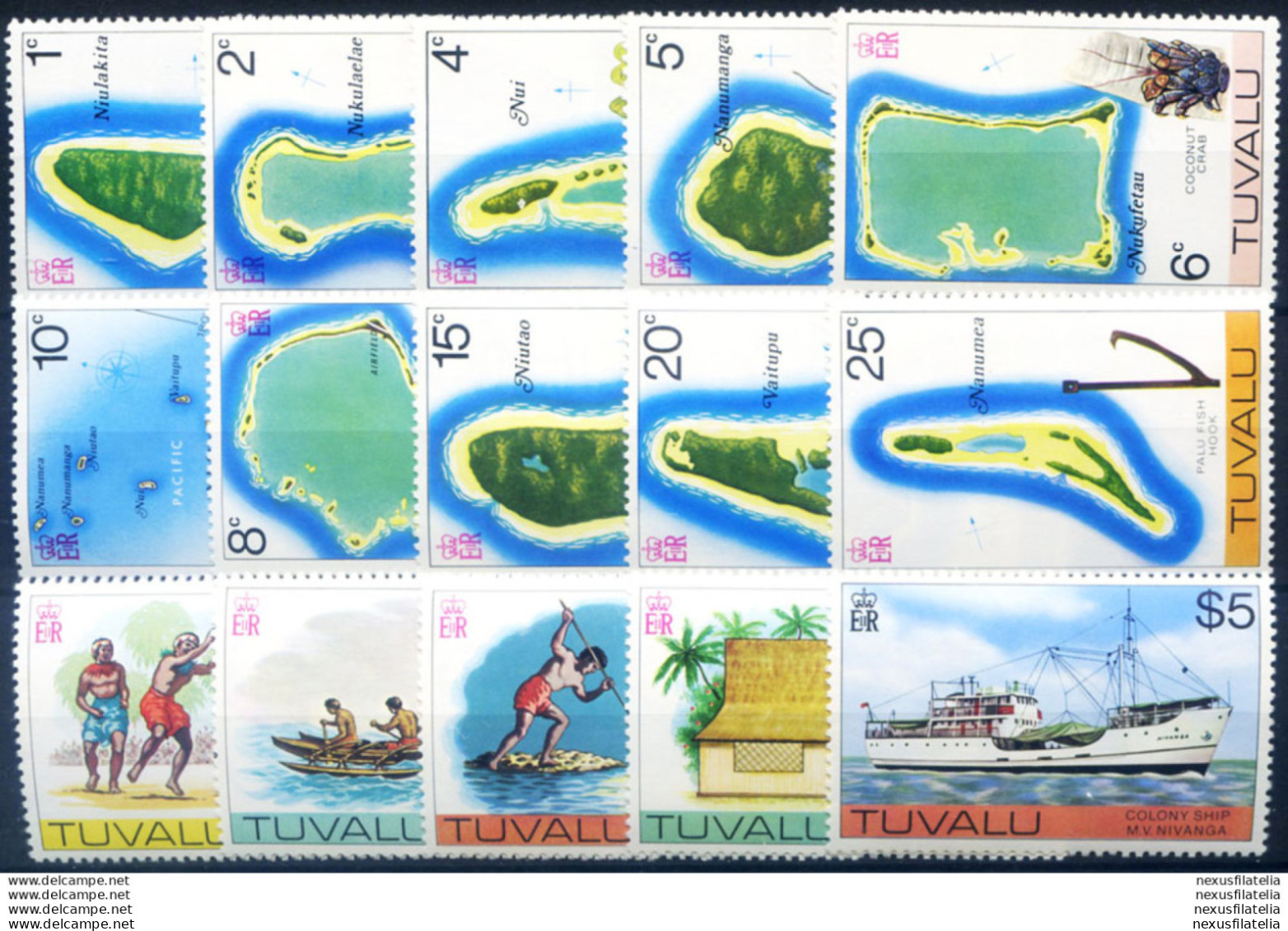 Definitiva. Isole, Atolli E Varie 1976. - Tuvalu (fr. Elliceinseln)
