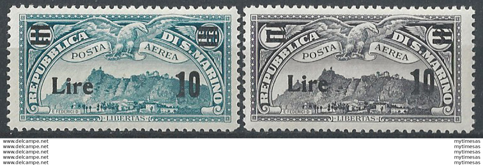 1942 San Marino F.lli PA Del 1931 Sopr. MNH Sass. N. A19/20 - Other & Unclassified