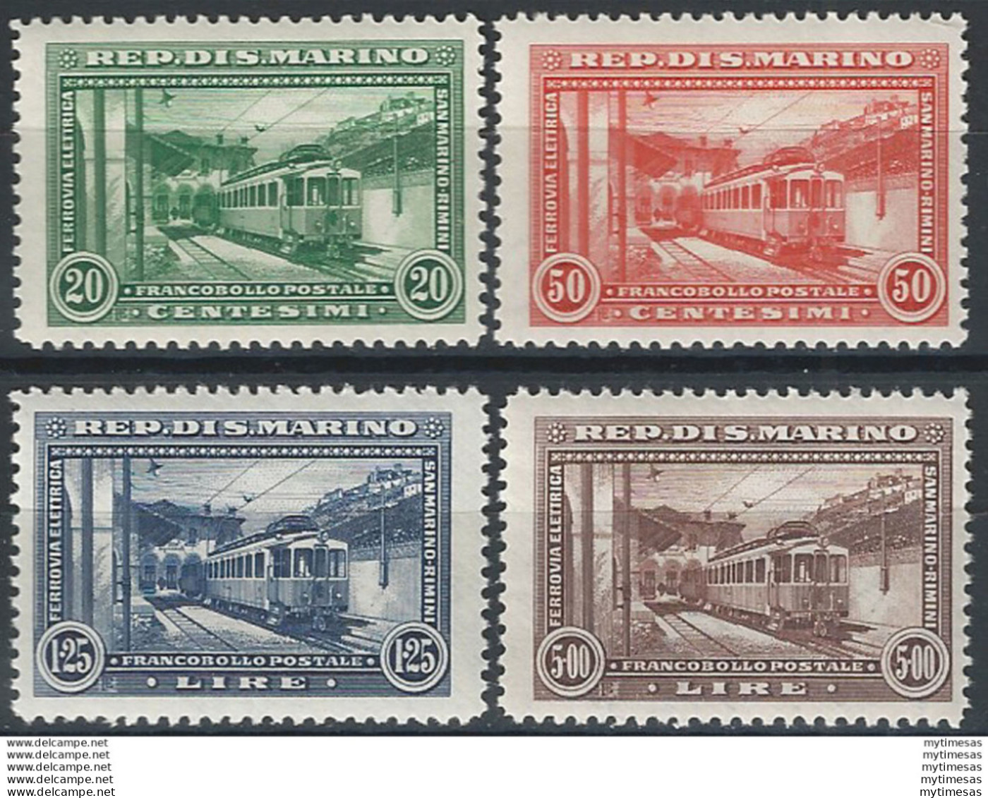 1932 San Marino Ferrovia 4v. MNH Sassone N. 164/67 - Sonstige & Ohne Zuordnung