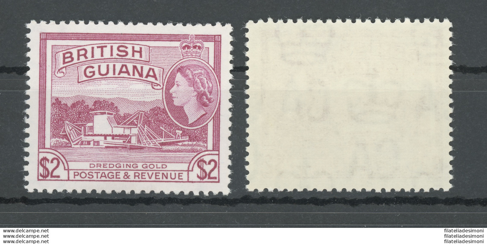 1961 British Guiana - Stanley Gibbons N. 344 - 2$ Deep Mauve - MNH** - Autres & Non Classés