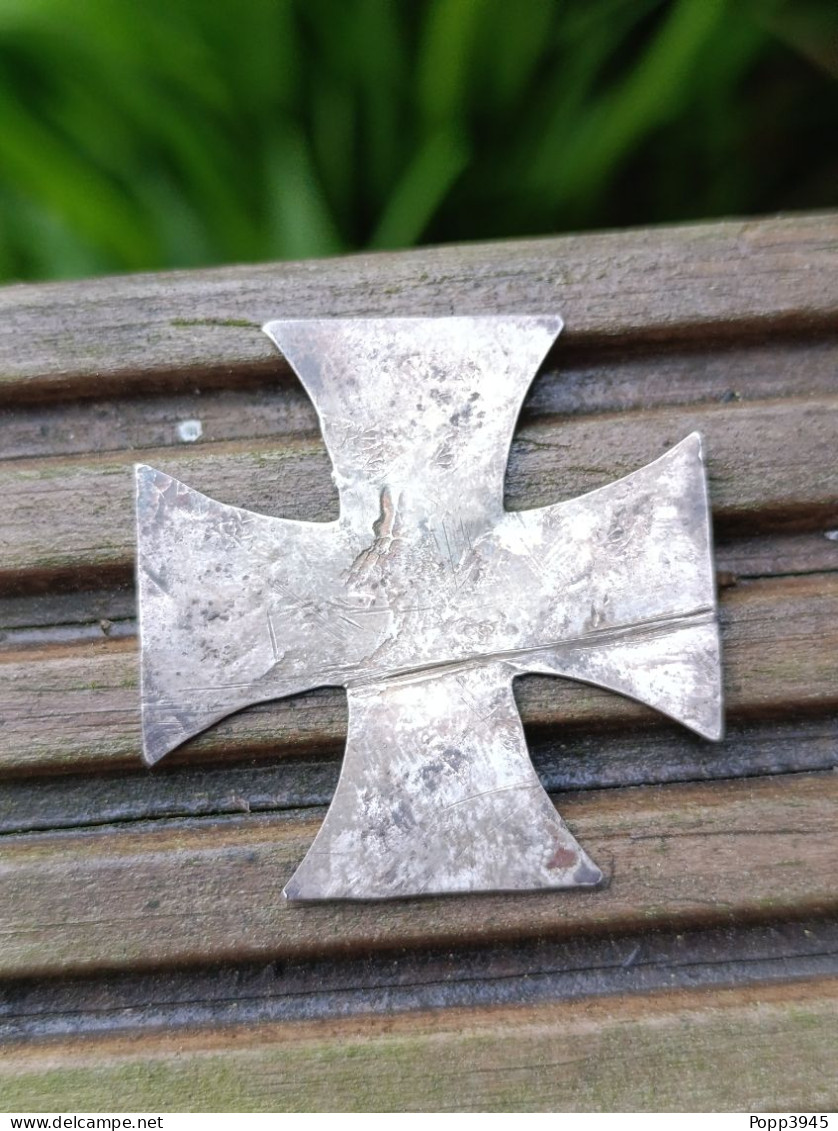 Militaria Ww1 Croix De Fer En Argent - 1914-18