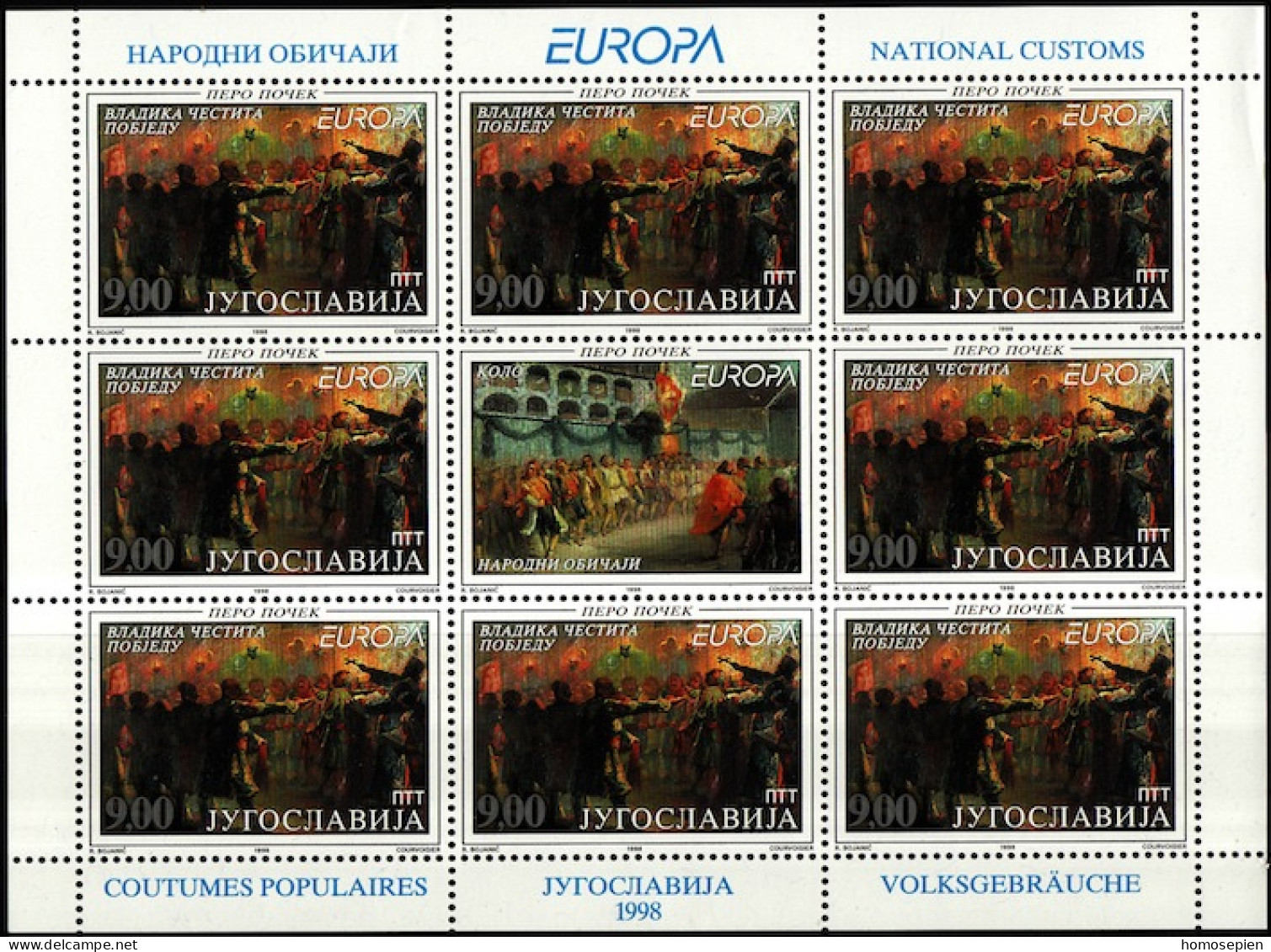 Yougoslavie - Jugoslawien - Yugoslavia Bloc Feuillet 1998 Y&T N°F2714 à F2715 - Michel N°KB2855 à KB2856 *** - EUROPA - Blocks & Kleinbögen