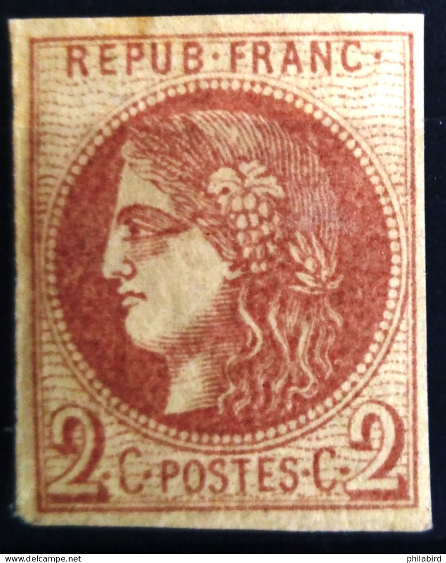 FRANCE                           N° 40 B                    NEUF*               Cote : 360 € - 1870 Bordeaux Printing