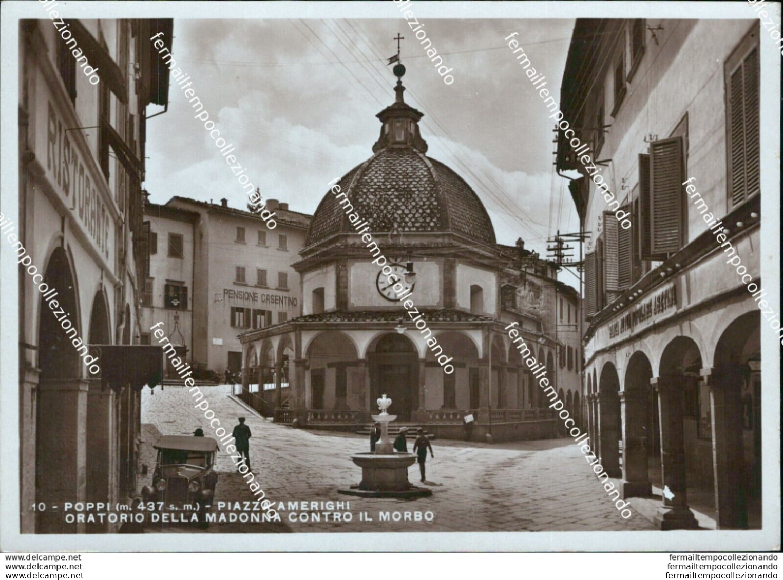 An672 Cartolina Poppi Piazza Amerighi Oratorio Della Madonna Contro Il Morso - Arezzo