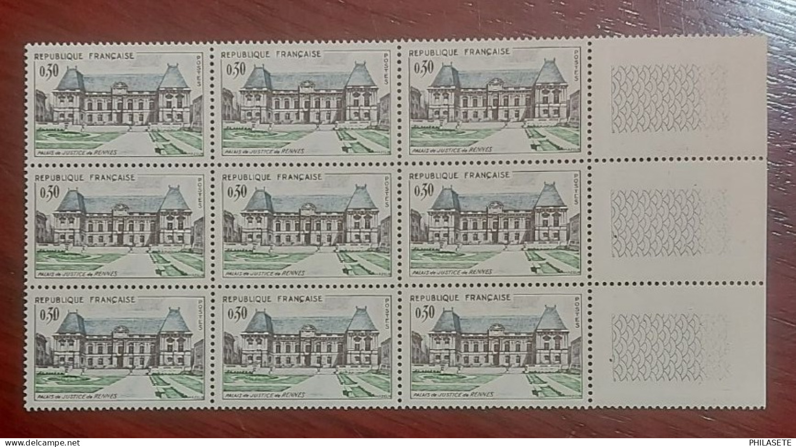 France Bloc De 9 Timbres Neuf** YV N° 1351 Palais De Justice De Rennes     D - Neufs