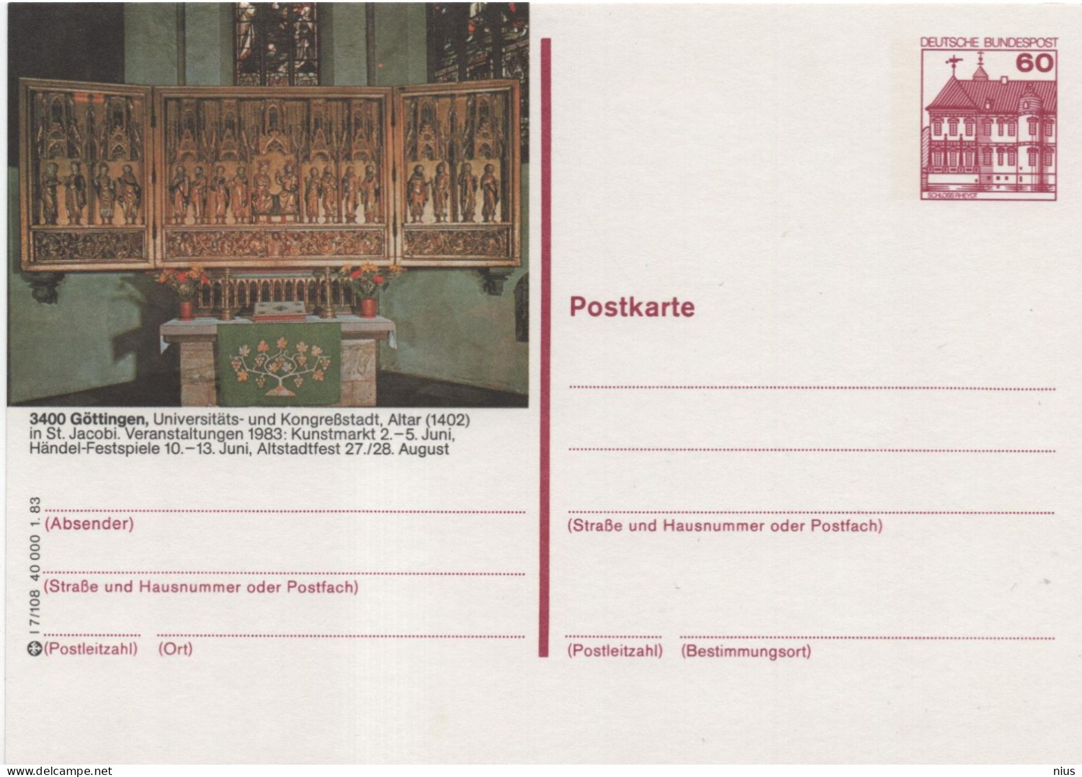 Germany Deutschland 1983 Gottingen - Postkarten - Ungebraucht