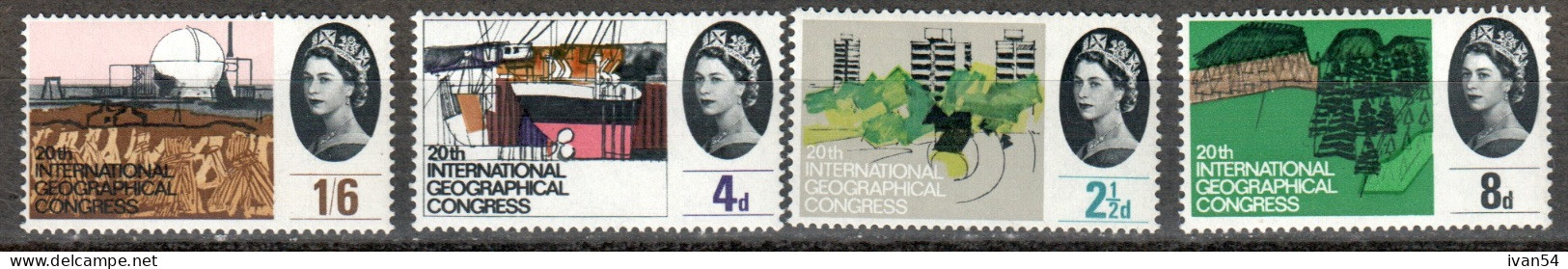 United Kingdom 387-90 MNH ** Geographical Congress (1964) - Unused Stamps