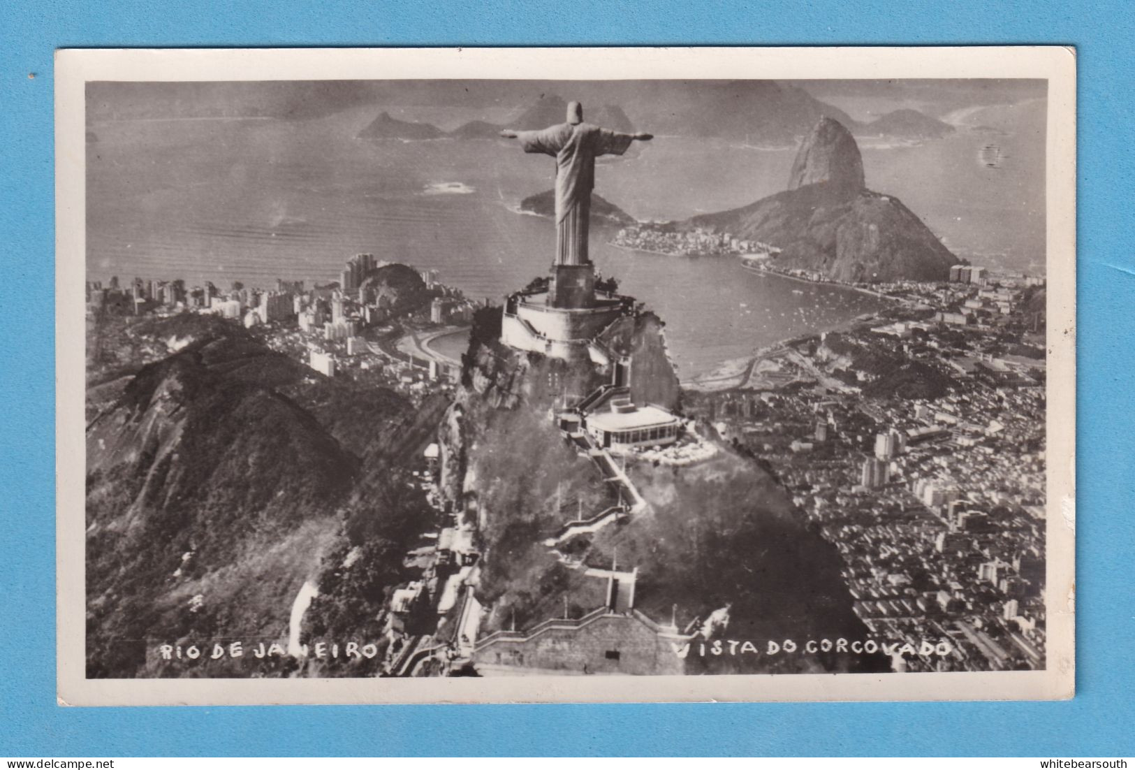 737 BRASIL RIO DE JANIEIRO VISTA CORCOVADO CHRIST PANORAMIC VIEW RARE POSTCARD - Rio De Janeiro