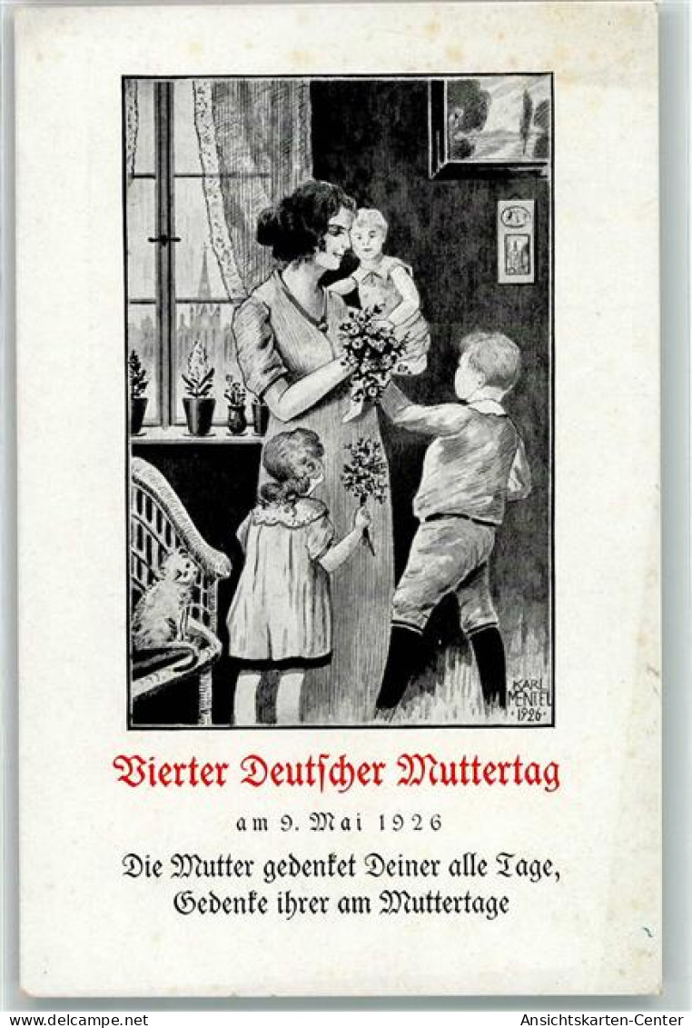 13262111 - Sign. Karl Mentel  Vierter Deutscher Muttertag AK - Mother's Day
