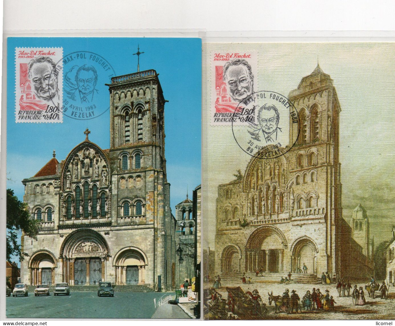 Cartes Maxi  1983 /VEZELAY ( Lot De 2 Cartes) - 1980-1989