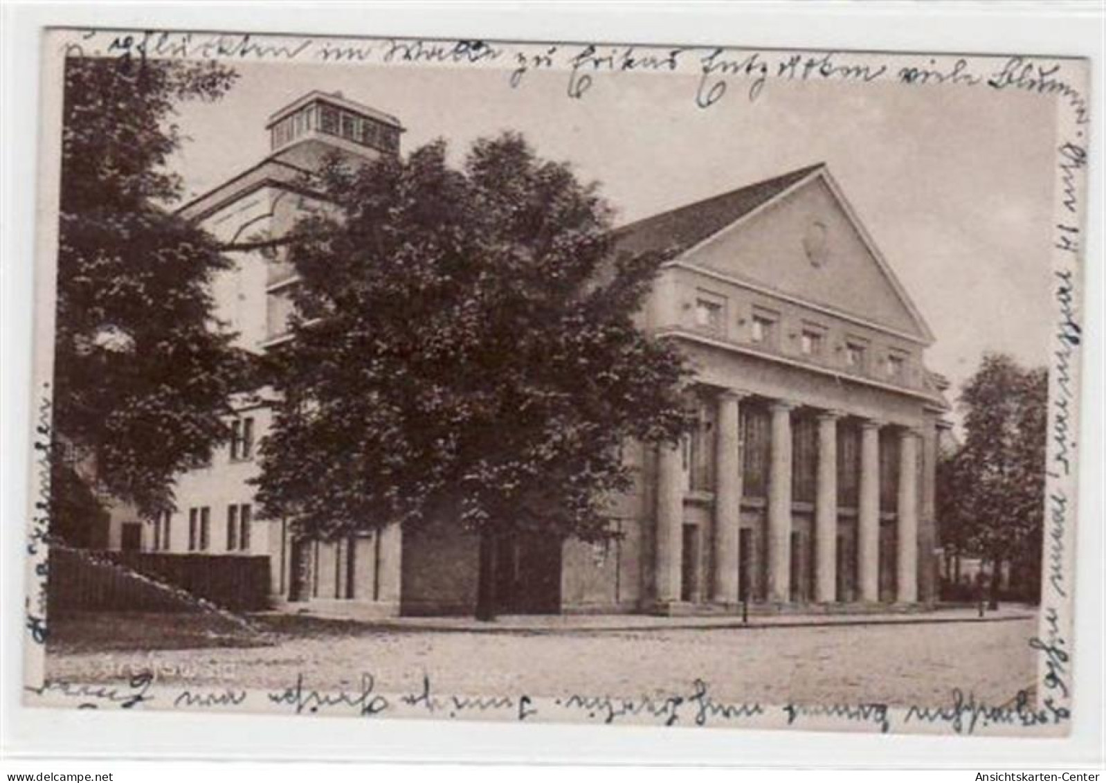 39004511 - Greifswald Mit Stadttheater Gelaufen 1930. Leicht Stockfleckig Kleiner Knick Unten Links, Sonst Gut Erhalten - Greifswald