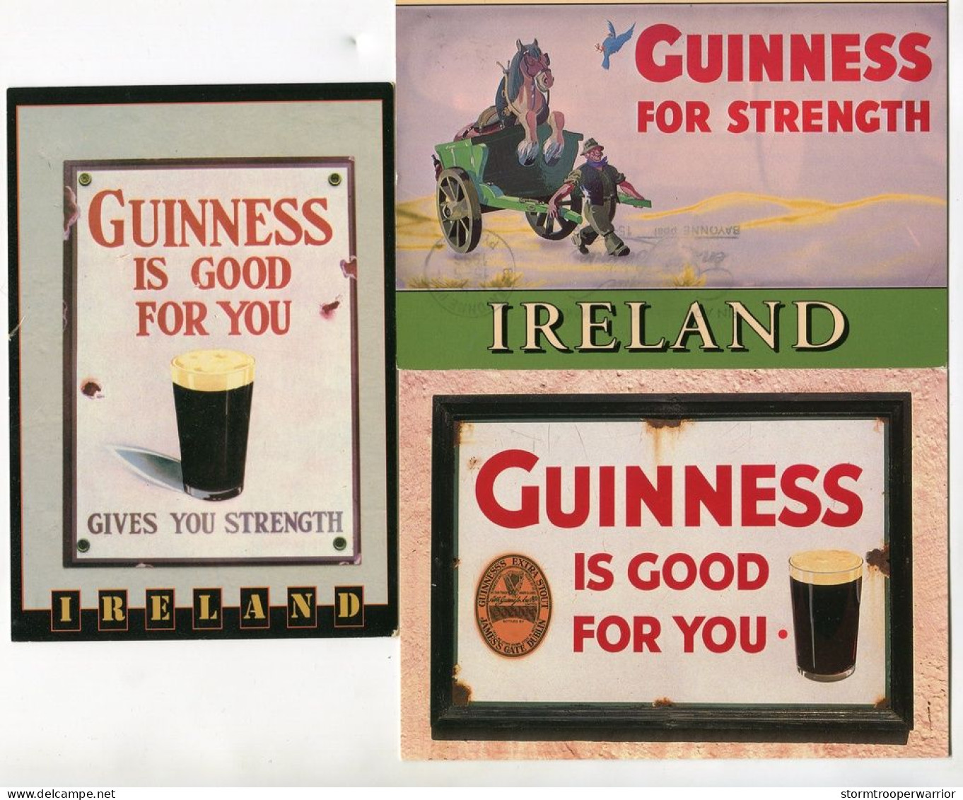 Lot 3 Cartes - Bières Guiness Bière - Irlande - Advertising