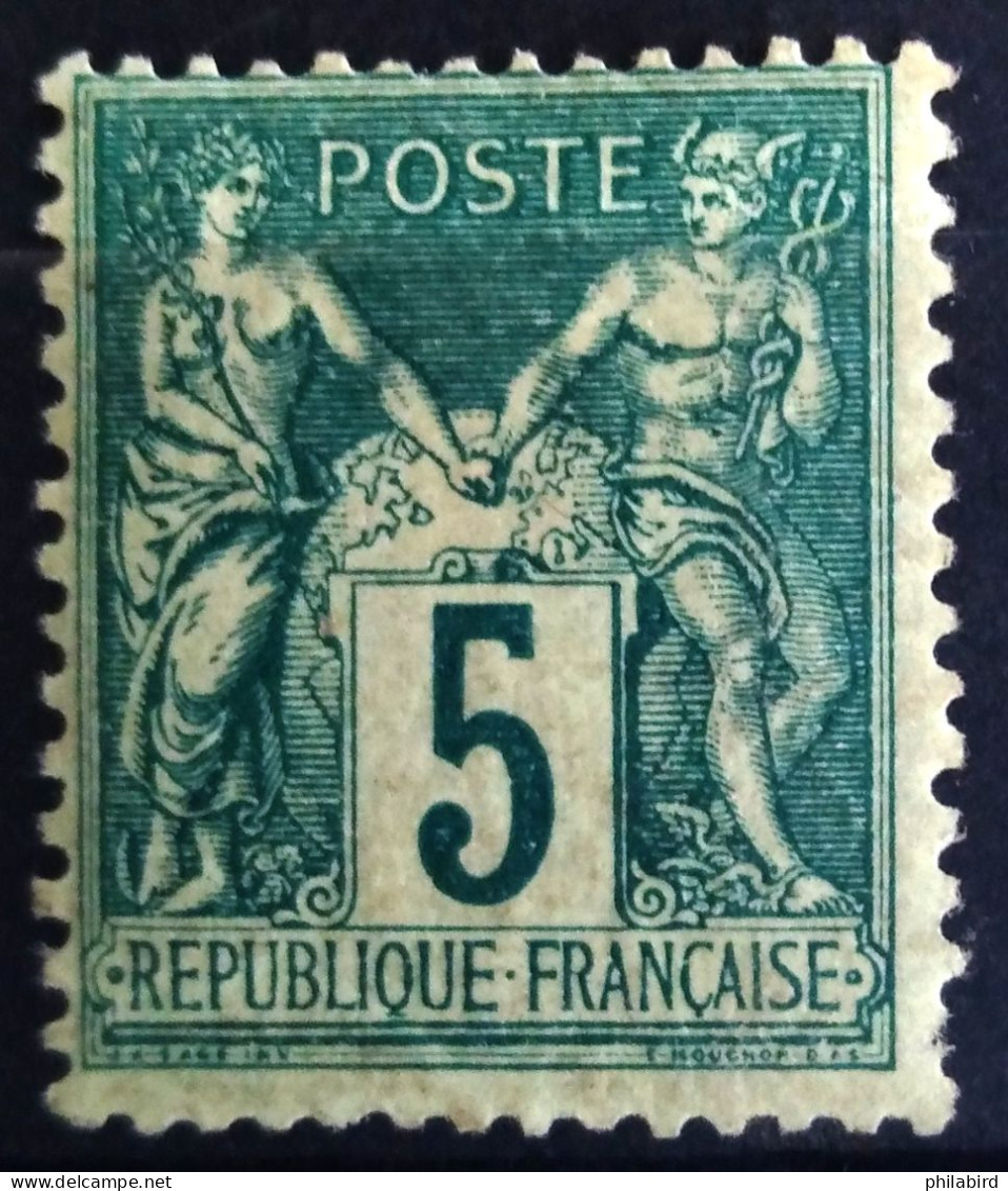 FRANCE                           N° 75                    NEUF*              Cote :   45 € - 1876-1898 Sage (Type II)