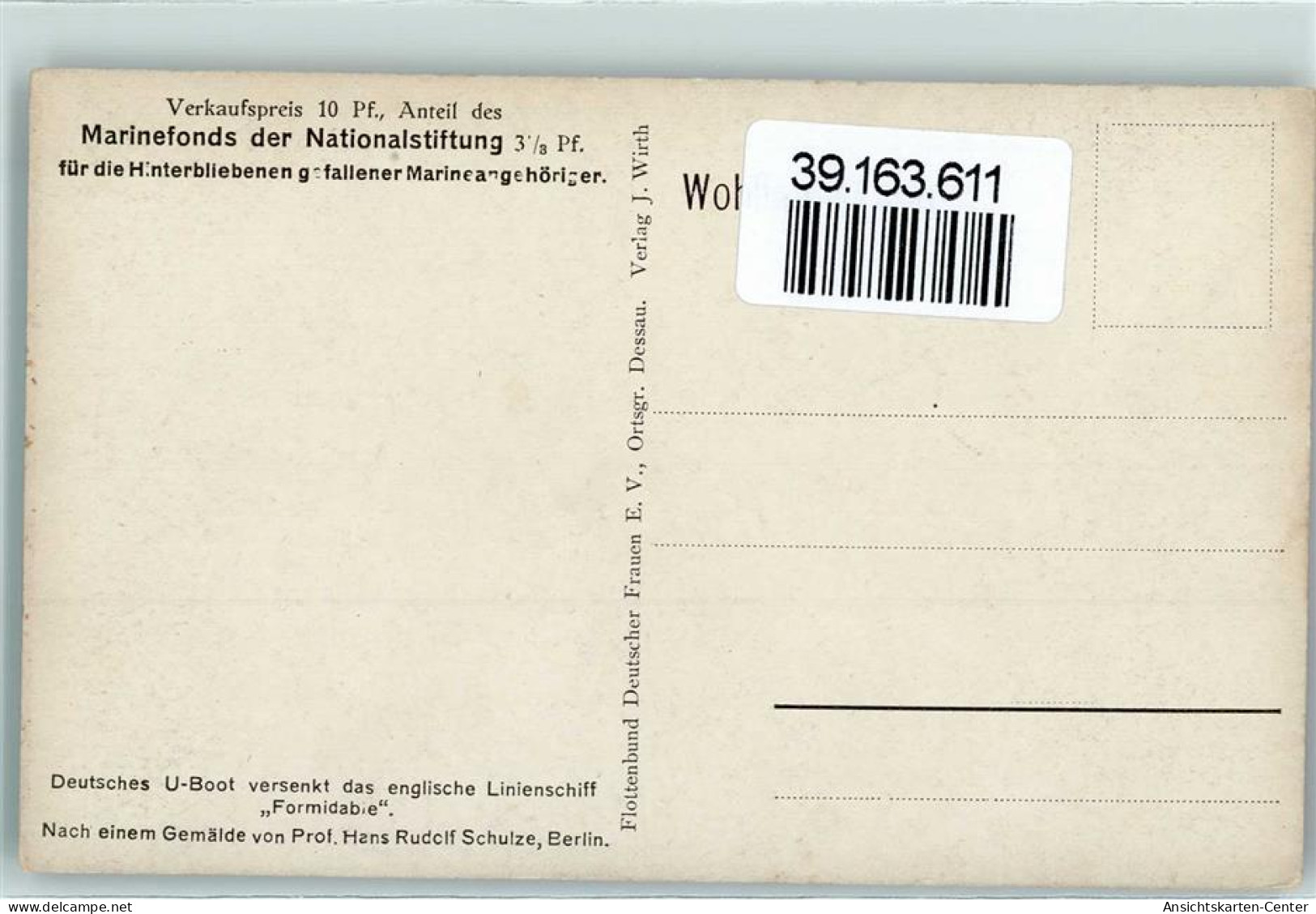 39163611 - Englisches Linienschiff Wird Versenkt WK I  Spenden Marinefonds Der Nationalstiftung  Sign. Hns Rudolf Schul - Other & Unclassified