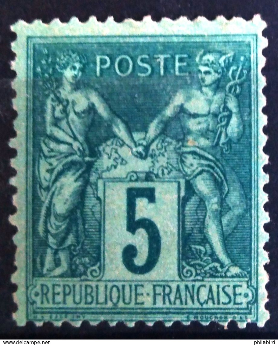 FRANCE                           N° 75 F                   NEUF*              Cote :   45 € - 1876-1898 Sage (Type II)