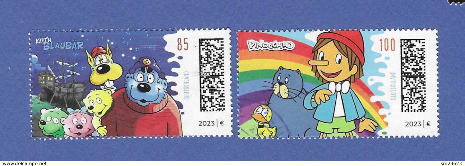 BRD 2023  Mi.Nr. 3803 / 04 , Käptn Blaubär + Pinocchio - Gestempelt / Fine Used / (o) - Used Stamps