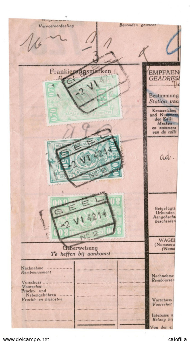 Fragment Bulletin D'expedition, Obliterations Centrale Nettes, GEEL 2 - Used