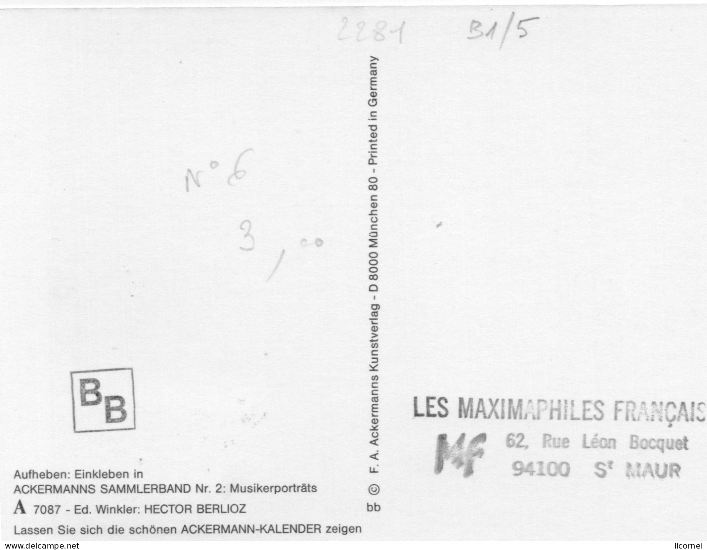 Cartes Maxi  1983 Premier Jour/ BERLIOZ - 1980-1989