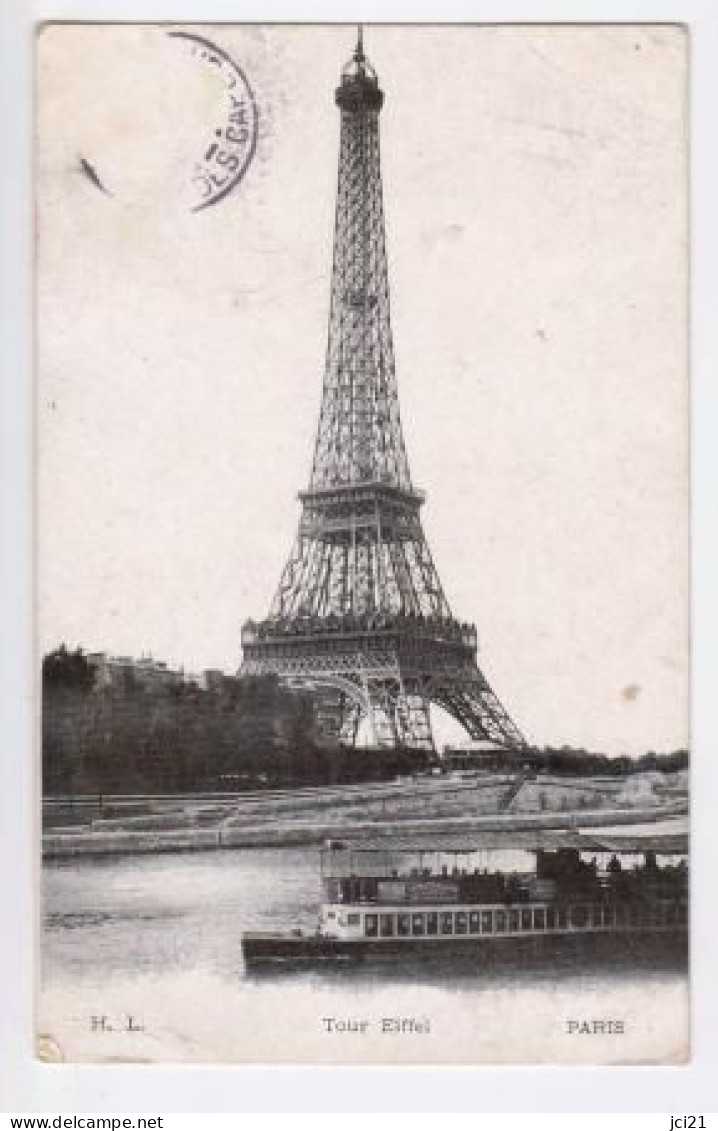 CPA - 75 PARIS - TOUR EIFFEL LA SEINE AVEC BATEAU MOUCHE (2355)_CP610 - Tour Eiffel