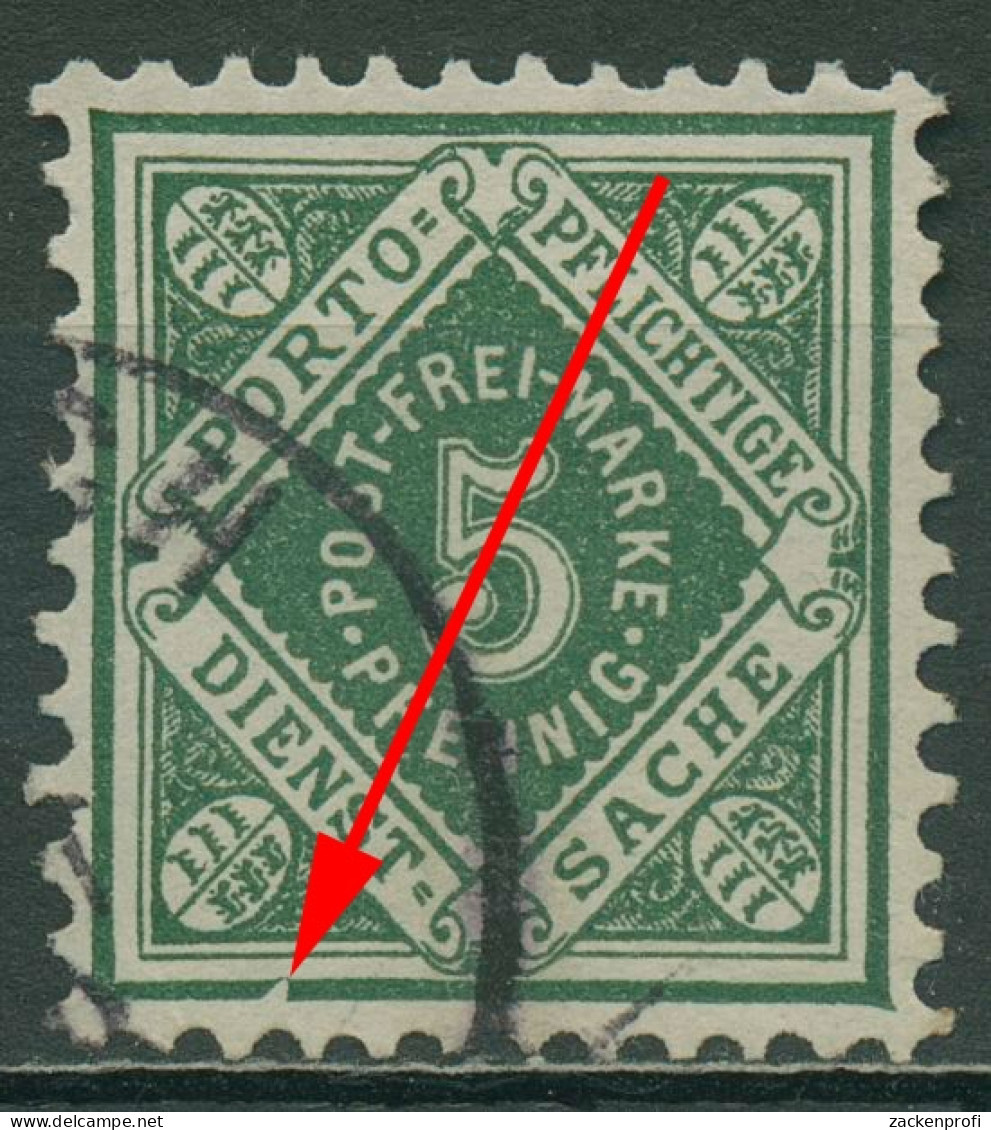 Württemberg Dienstmarken 1890 Ziffer In Raute Plattenfehler 103 A I Gestempelt - Oblitérés