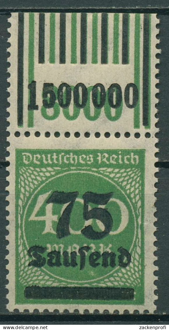 Dt. Reich 1923 Freim. Walze Oberrand 287 A W OR 2'9'2/1'5'1 Postfrisch Geprüft - Neufs