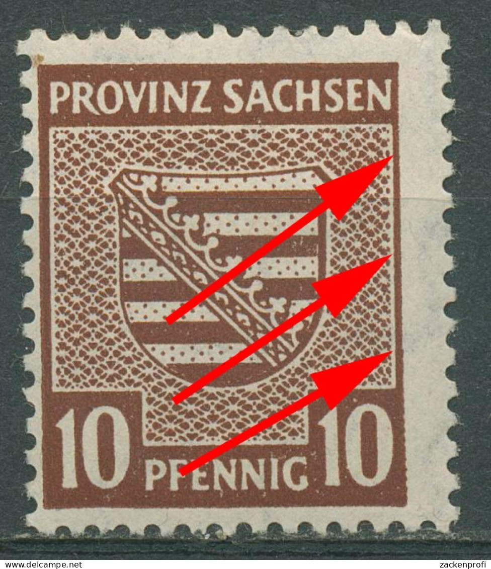 SBZ Provinz Sachsen 1945 Provinzwappen Mit Plattenfehler 78 Xa III Postfrisch - Other & Unclassified