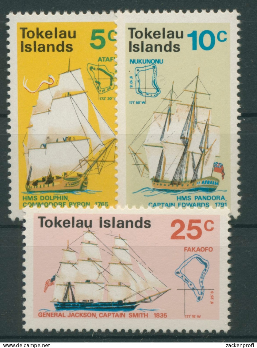 Tokelau-Inseln 1970 Segelschiffe Entdeckung Der Inseln 15/17 Postfrisch - Tokelau