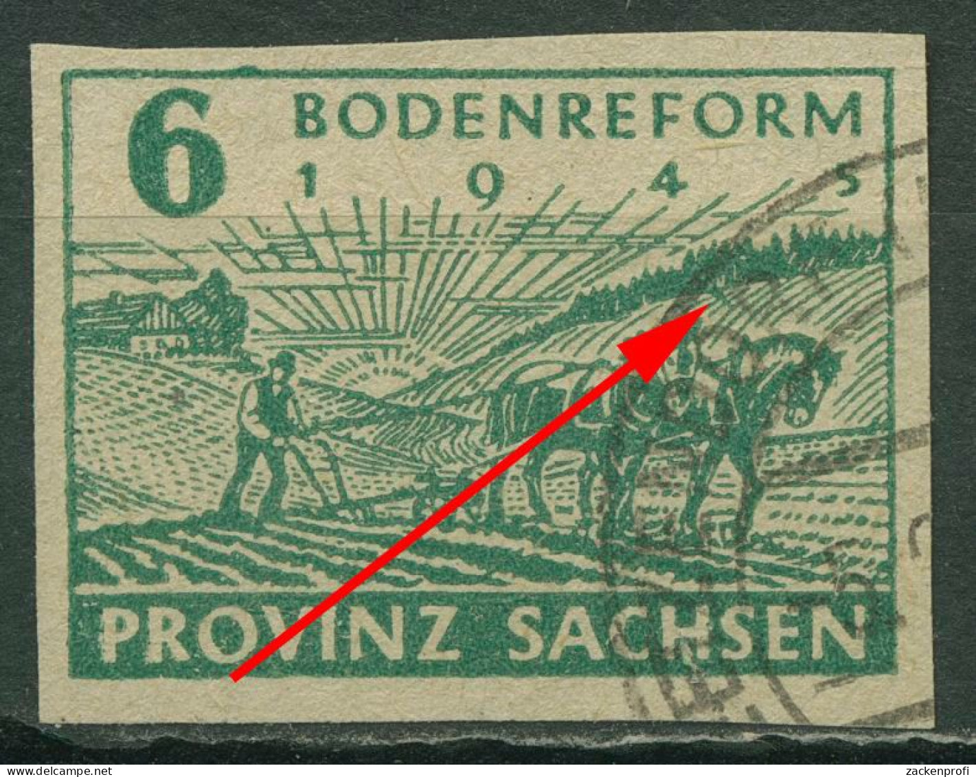 SBZ Provinz Sachsen 1945 Bodenreform Mit Plattenfehler 85 Wa II Gestempelt - Other & Unclassified