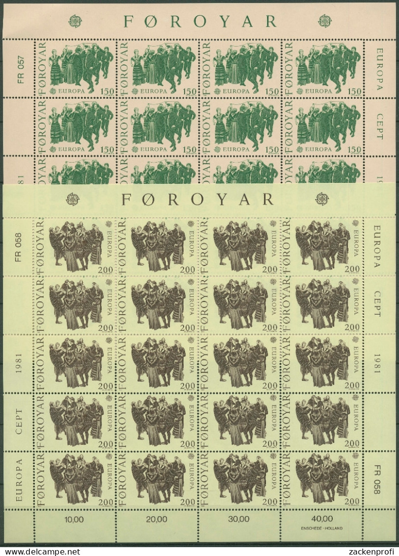 Färöer 1981 Europa CEPT: Folklore Bogensatz 63/64 Postfrisch (SG17569) - Féroé (Iles)