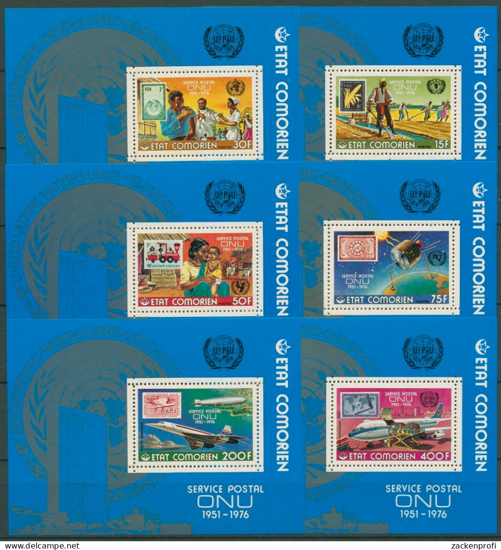 Komoren 1976 25 Jahre UNO Postverwaltung Block 45/50 A Postfrisch (C24333) - Comores (1975-...)