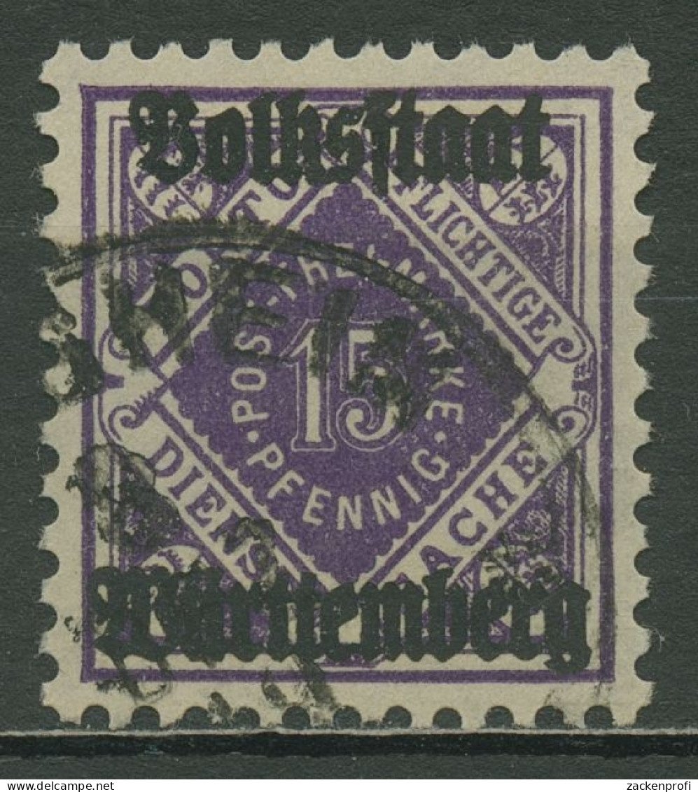 Württemberg Dienstmarken 1919 Ziffer/Raute M. Aufdruck Volksstaat 139 Gestempelt - Oblitérés