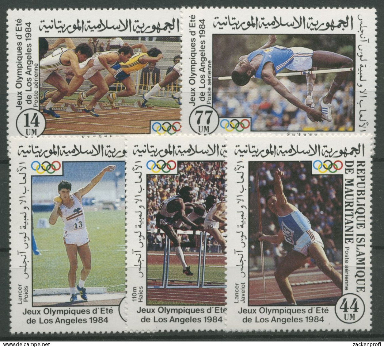 Mauretanien 1984 Olympiade Los Angeles 821/25 Postfrisch - Mauritanie (1960-...)