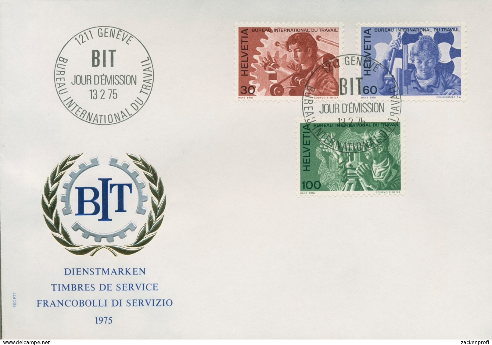 Int. Arbeitsorganisation (BIT/ILO) 1975 Mensch Und Arbeit 105/07 FDC (X16607) - Officials