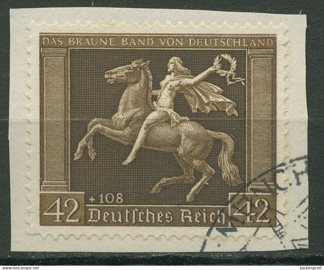 Deutsches Reich 1938 Galopprennen 671 Y Mit Sonderstempel Briefstück - Oblitérés