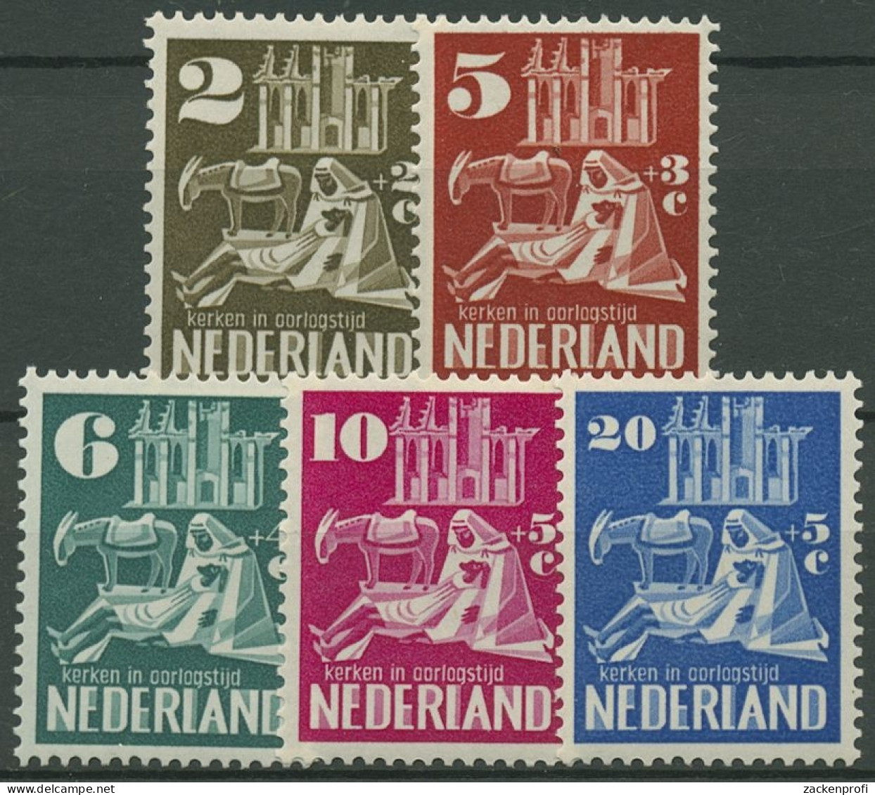 Niederlande 1950 Wiederaufbau Zerstörter Kirchen 558/62 Postfrisch - Unused Stamps