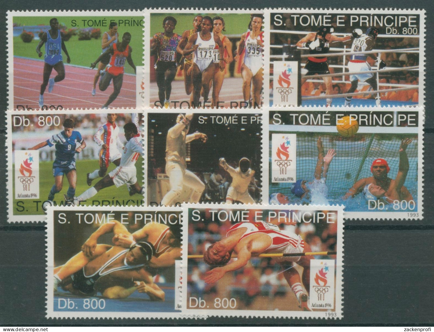 Sao Tomé Und Príncipe 1993 Olympiade Atlanta 1451/58 Postfrisch - Sao Tome And Principe