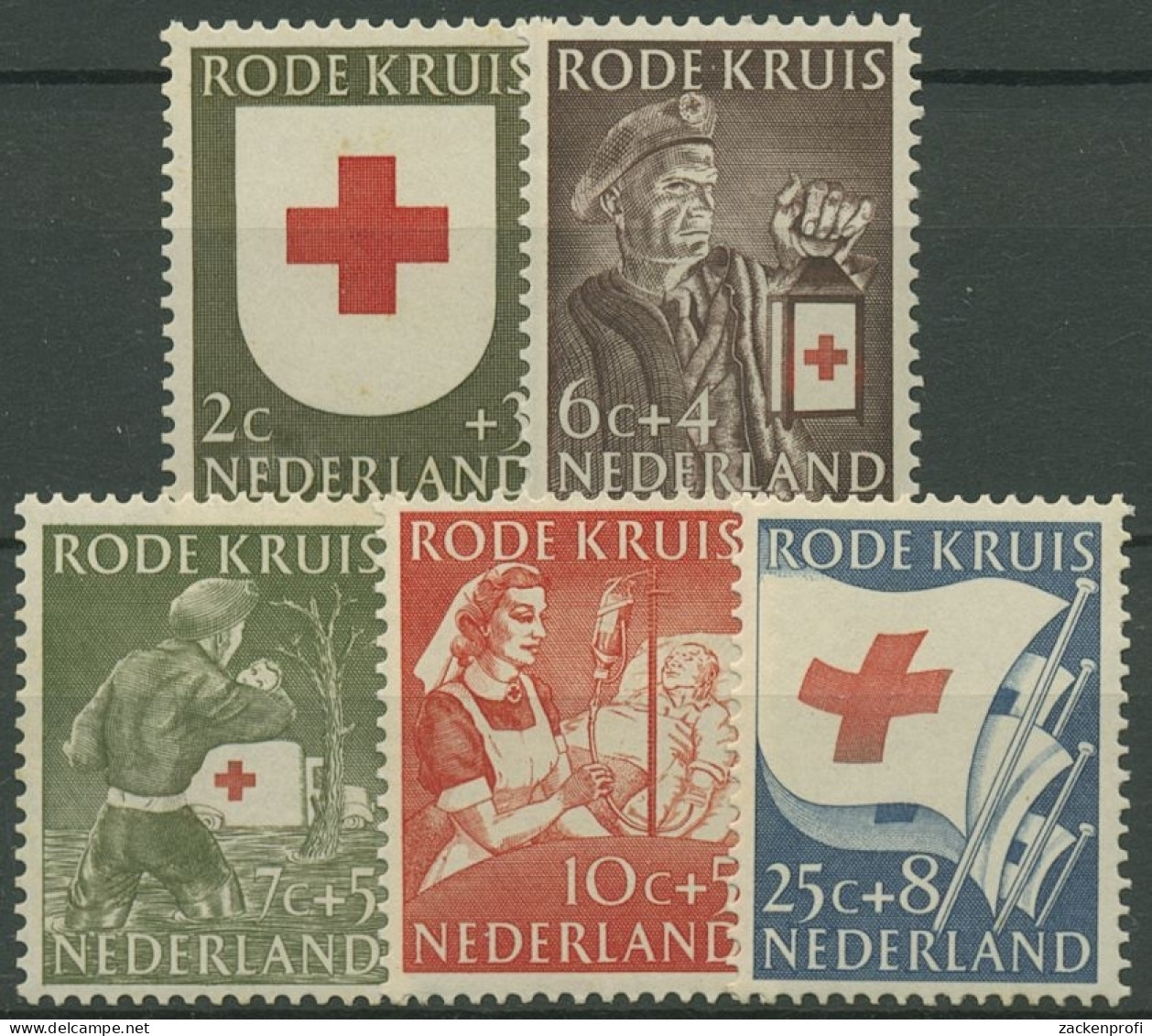 Niederlande 1953 Rotes Kreuz 615/19 Mit Falz - Ungebraucht