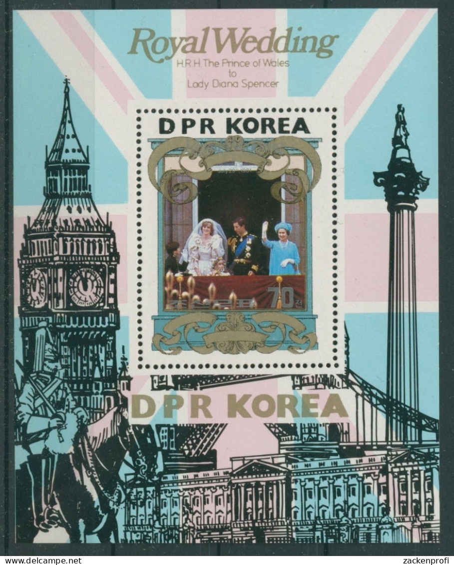 Korea (Nord) 1981 Hochzeit Prinz Charles Lady Diana Block 105 Postfrisch(C30508) - Corée Du Nord