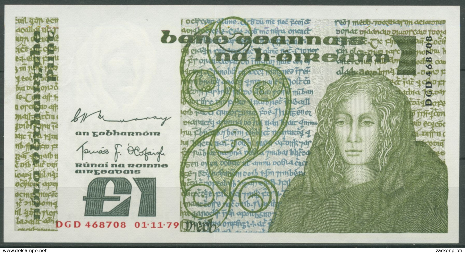 Irland 1 Pound 01.11.1979, Queen Medb, KM 70 B, Kassenfrisch (K63) - Irlande