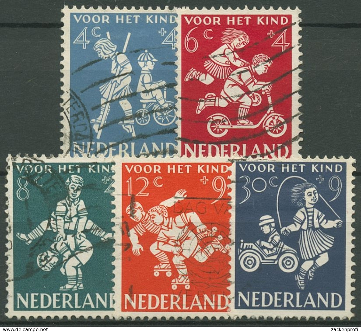 Niederlande 1958 Voor Het Kind: Spiele Im Freien 723/27 Postfrisch - Gebruikt