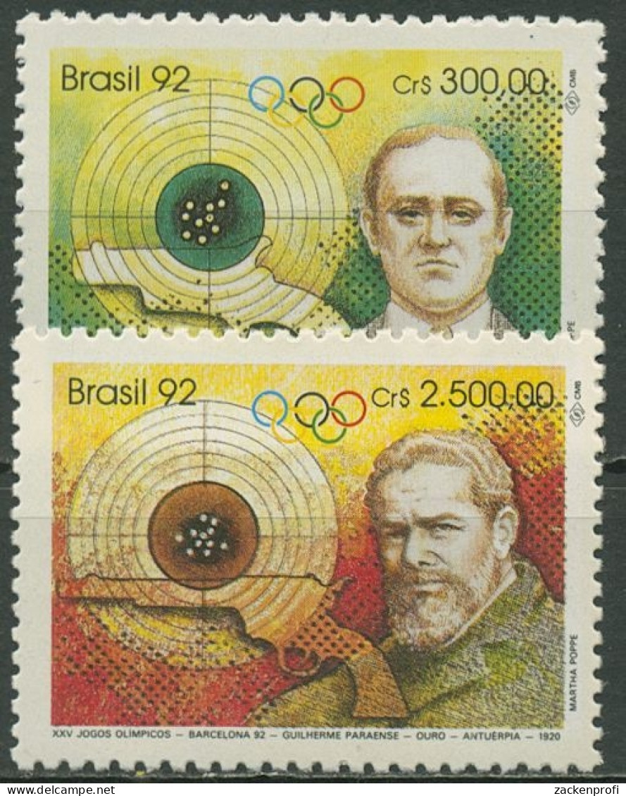 Brasilien 1992 Olympia Barcelona Medaillen Im Schießen 1920 2452/53 Postfrisch - Ungebraucht