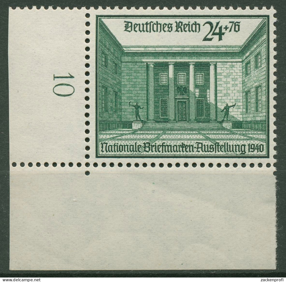 Deutsches Reich 1940 Briefmarken-Ausstellung 743 Ecke 3 Unten Links Postfrisch - Unused Stamps