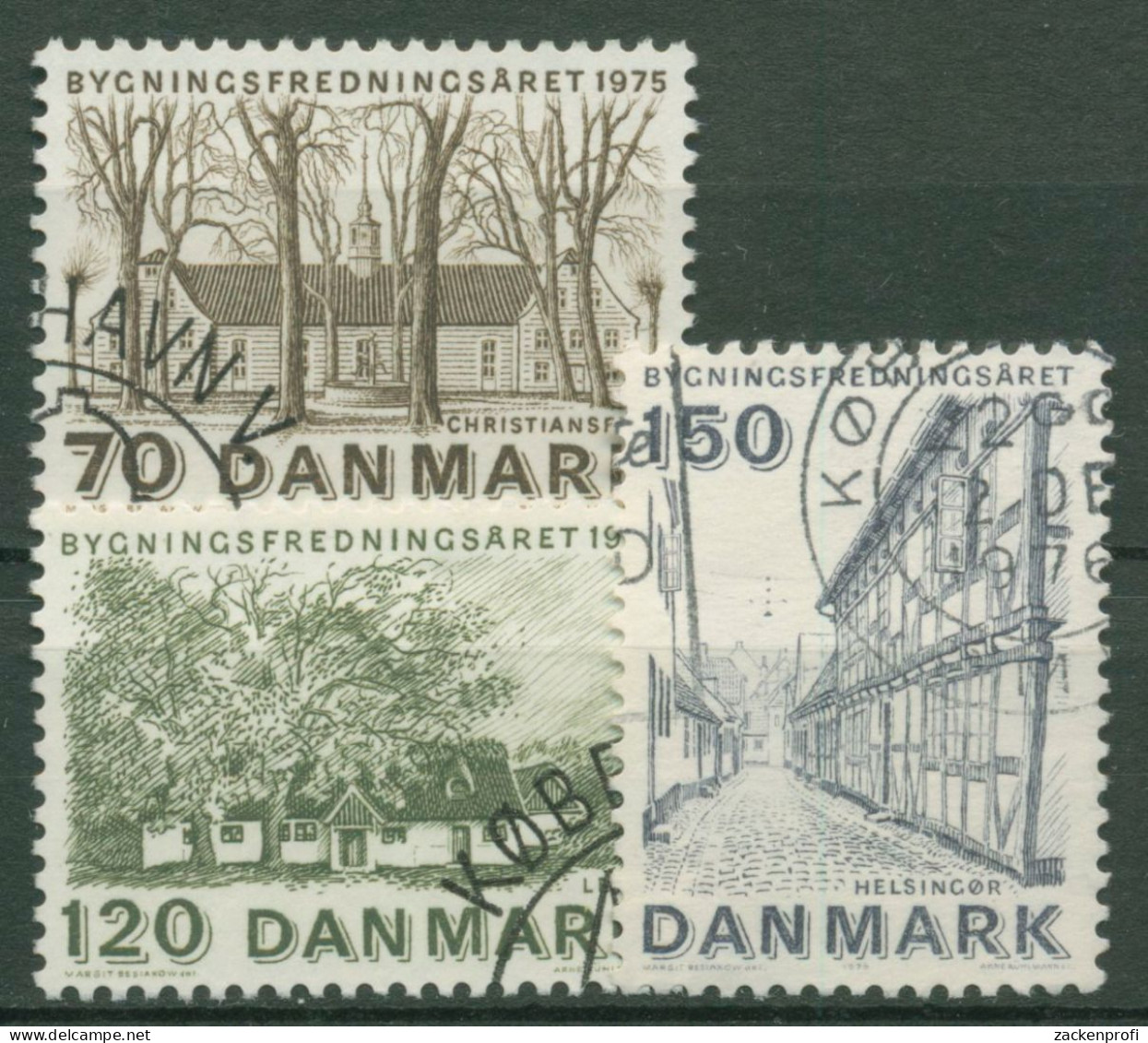 Dänemark 1975 Denkmalschutz Bauwerke 592/94 Gestempelt - Oblitérés